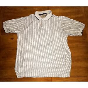 VINTAGE MENS DESERT CLASSIC GOLF POLO STRIPED GEMOETRIC PATTERN SIZE XXL